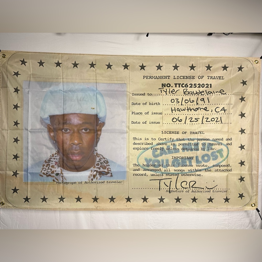 Tyler The Creator Banner Tapestry 5x3Ft. With 4 Grommets